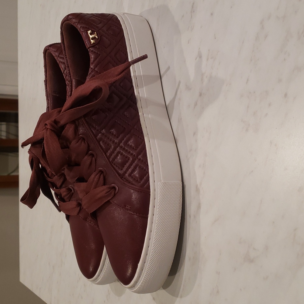 Tory Burch Burgundy Sneakers - Picture 2 of 8